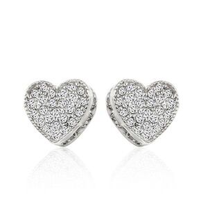 Swarovski crystal heart stud earrings
